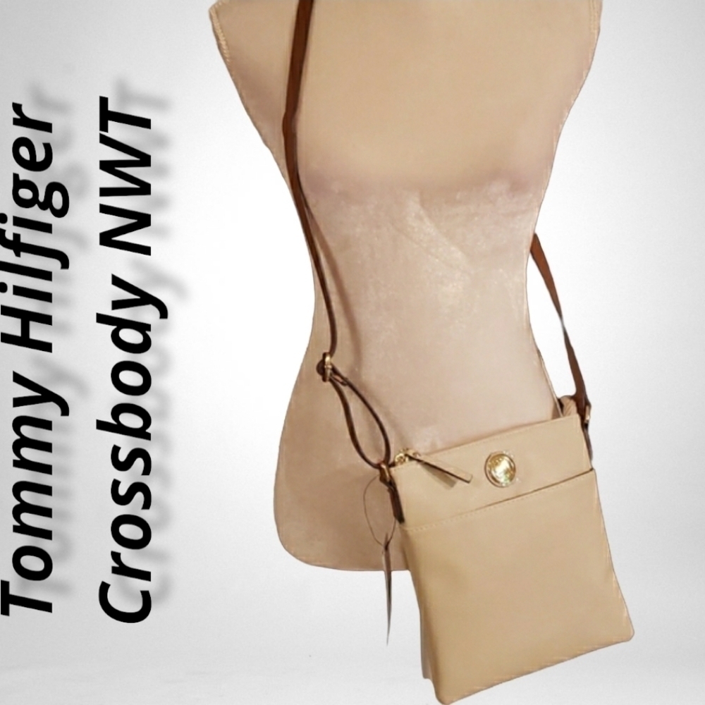 Tommy Hilfiger Crossbody Bag Cream NWT Faux Leather